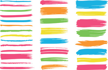 Obraz premium Colorful Brush Stroke Background Set – Vector EPS for Web, Print & Social Media Design