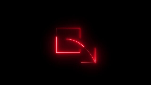 neon sharing icon animation on black background . share arrow icon  . Glowing Social Media Share icon . 4k motion video animation .