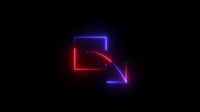 neon sharing icon animation on black background . share arrow icon  . Glowing Social Media Share icon . 4k motion video animation .