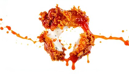 Spicy Chicken Wings Split Open Creamy Center and Red Sauce Motion