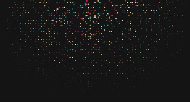 Digital abstract network with glowing points and geometric lines on holographic background. Futuristic AI and science visualization design