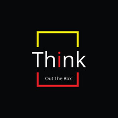 Obraz premium Inspirational Typography 'Think Out the box ' Quote and motivational t-shirt design 