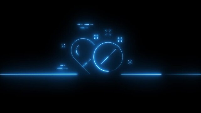 Glowing neon tablet and pills medical drugs icon animation black background. Neon pills icon medicinal and pharmaceutical icon . 4k motion video animation.
