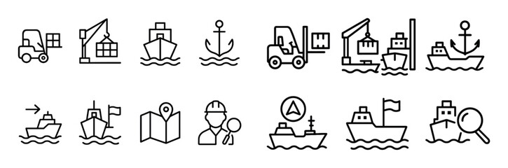 Fototapeta premium Minimalist Shipping Icons
