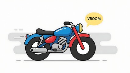 Fototapeta premium Vintage motorcycle in motion illustration.