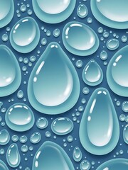 Captivating seamless design featuring an array of glistening waterdrops
