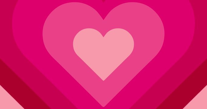Valentine's Day card with hearts and Spanish text "Te Amo" with serif typography. On moving hypnotic Hearts background. Seamless Psychedelic hearts for Valentines day concept. 