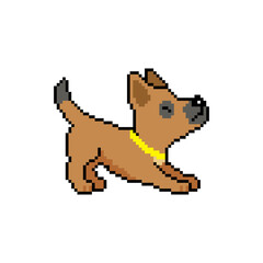 Pixel art dog vector in retro style