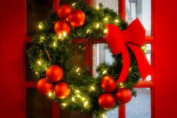 Red Door Wreath
