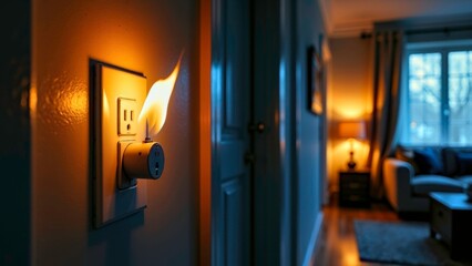 Dangerous scenes of insertion and burning in the hall