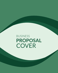 Green Business Proposal Cover Design with Abstract Curved Shapes