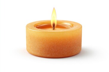 Serene Flame: The image encapsulates a singular candle, its soft, inviting light dancing gently, casting a warm ambiance. A beacon of comfort and tranquility.