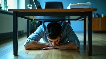 Protective scene screen for office area escape