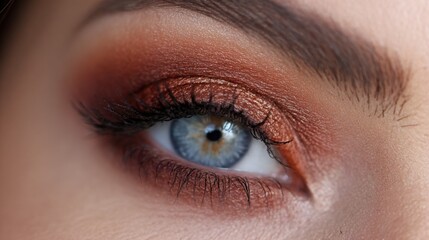 Obraz premium Caramel Tones Eyeshadow Palette Makeup Beauty Concept