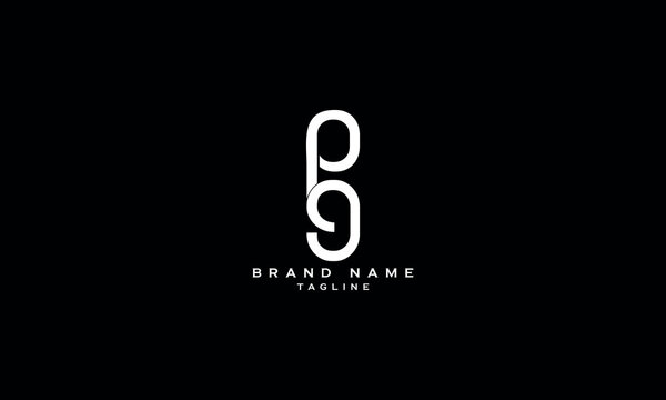 9P P9 9 AND P Abstract initial monogram letter alphabet logo design