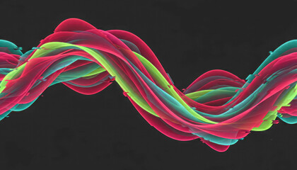 Futuristic red digital data wave