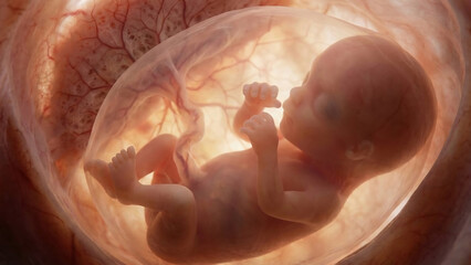 Fetus developing in the uterus