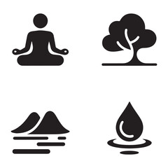 Calm space indoor water feature silhouette for relaxing atmosphere © Mfair