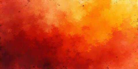 Grunge red rusty metal texture with fiery orange smoke and abstract painted background design