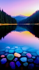 Landscape Peaceful Nature Mountains Lake Scenery