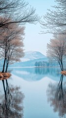 Landscape Peaceful Nature Mountains Lake Scenery