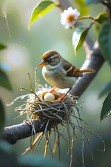 Sparrow on a branch