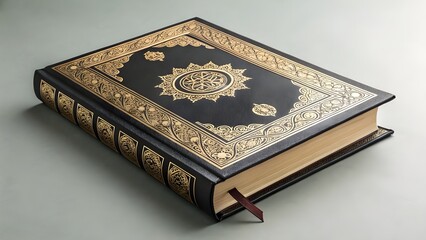 Fototapeta premium Ornate Islamic Holy Book Quran on a Neutral Background.