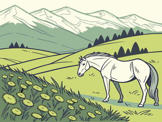 horse in the meadow