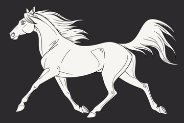 black horse vector illustration