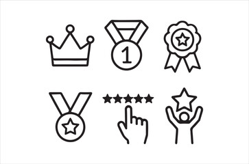 Obraz premium Illustrations of awards achievements and recognition symbols in a minimalist style