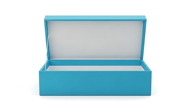 Open Teal Shoe Box with White Interior teal box open box empty box