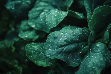 Obraz premium Fresh Green Spinach Leaves Closeup Healthy Organic Food Vegan Diet Nutrition Raw Salad Ingredient Generative AI Concept