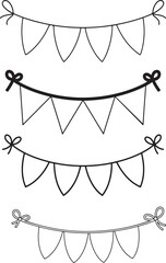 Pennant banner bunting garland for events, party decoration, celebration flags, streamers string