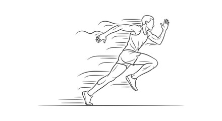 Obraz premium speed runner illustration showing a focused male athlete in dynamic motion representing athletic performance determination and energy for sport concepts