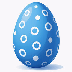 blue Easter egg with a pattern on a white background, Happy Easter Spring holiday, vector drawing. artificial intelligence generator, AI, neural network image. background for the design