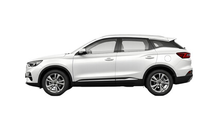 Fototapeta premium White suv vehicle isolated on transparent background