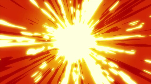 Anime Style Orange Radial Speed Lines High Energy Motion Graphic Background