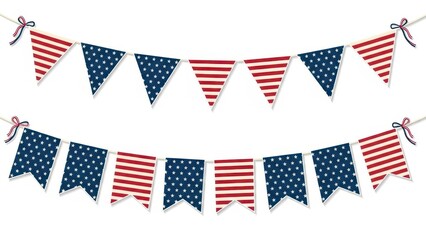 Obraz premium American patriotic pennant banners for independence day decorations