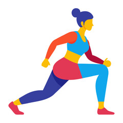Fototapeta premium Dynamic fitness woman performing lunges