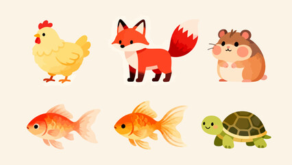 Fototapeta premium Cute animal illustrations
