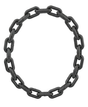 Gray metal chain circle gray chain isolated on a transparent background