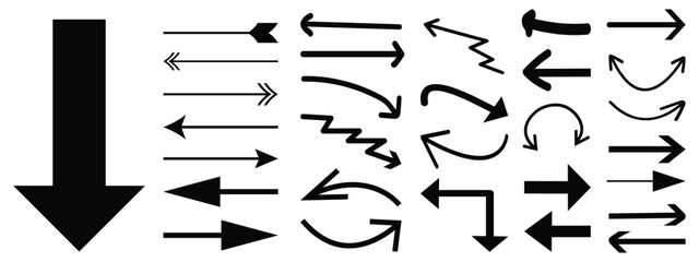 Arrow icon. Mega set of vector arrows. Set of arrows, arrows different. Arrow icon. Vector illustration.