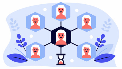 Fototapeta premium Stylish team collaboration concept with smiling coworkers