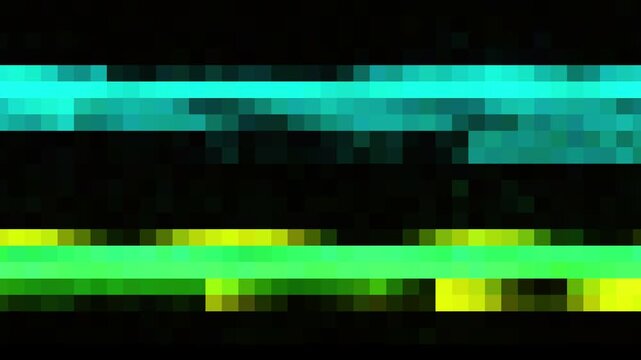 Digital pixel sorting glitch transition with RGB noise and pixel damage