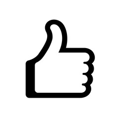 Obraz premium Minimalist black and white thumbs up icon symbolizing approval positive feedback like gesture and endorsement hand illustration flat vector design