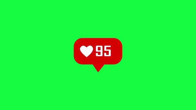 React Counting for Social Media 1-100 react. Social Media React icon animation in Green Background