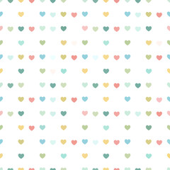 Obraz premium Colorful hearts on white background.