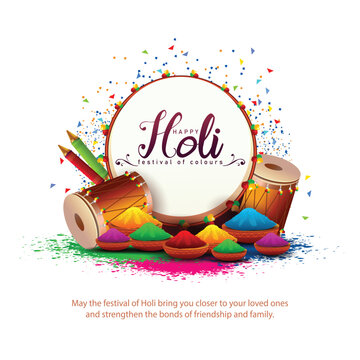 Indian festival happy Holi with colorful background. editable abstract vector illustration design