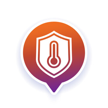 heat resistant icon with shield, vector