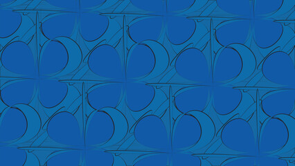 A seamless blue floral pattern with vintage decorative flowers and geometric design for wallpaper and fabric